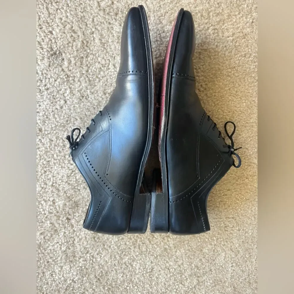 Magnanni made in Spain black Oxford shoes preppy office luxury size 13